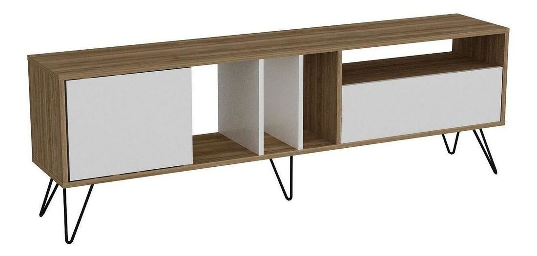 TV stolek/skříňka Mistique 180 (ořech + černá + bílá)