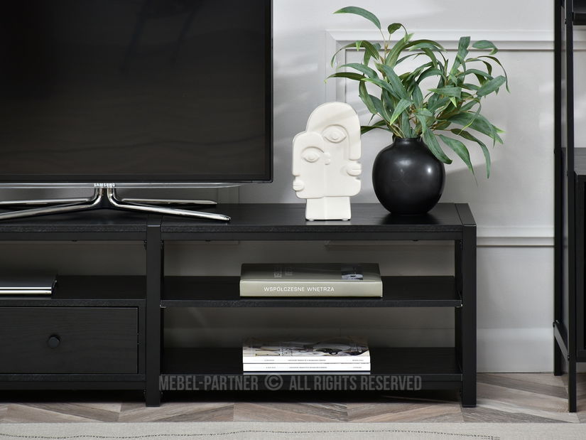 TV stolek/skříňka Elena (černé dřevo + černá)