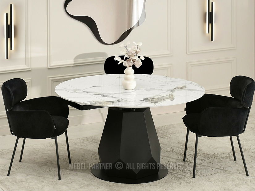 Jídelní stůl Zapatista (mramor + černá)