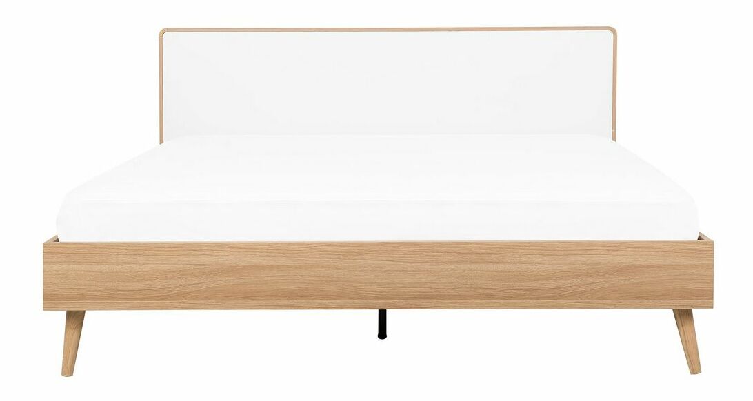 Manželská postel 180 cm SERVI (s roštem) (světlé dřevo)