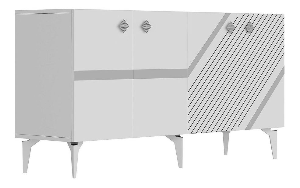 Skříňka Tabivo (bílá + stříbrná)