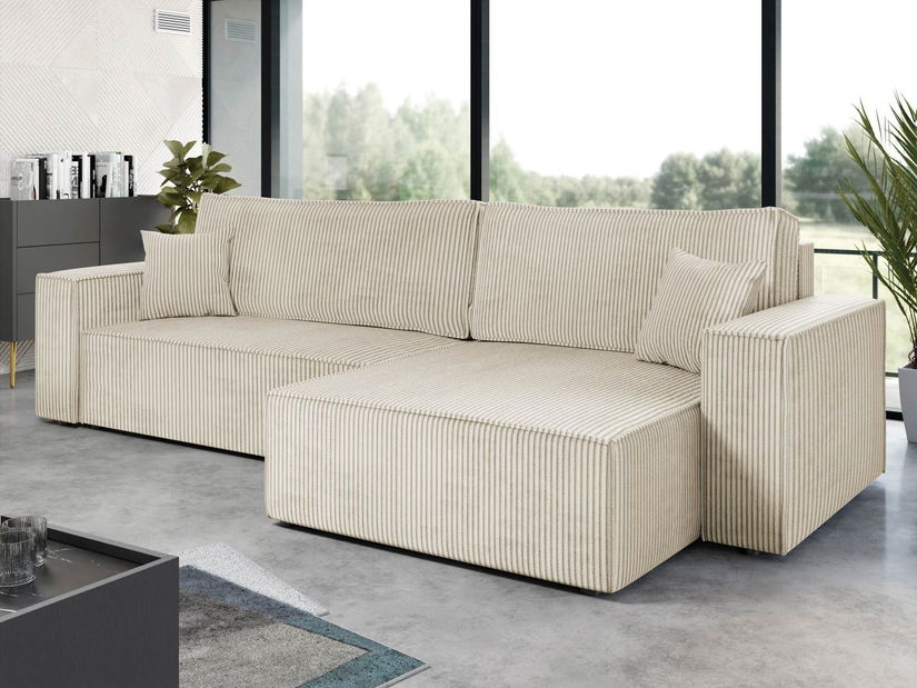 Rohová sedací souprava Kasuna (vanilková)