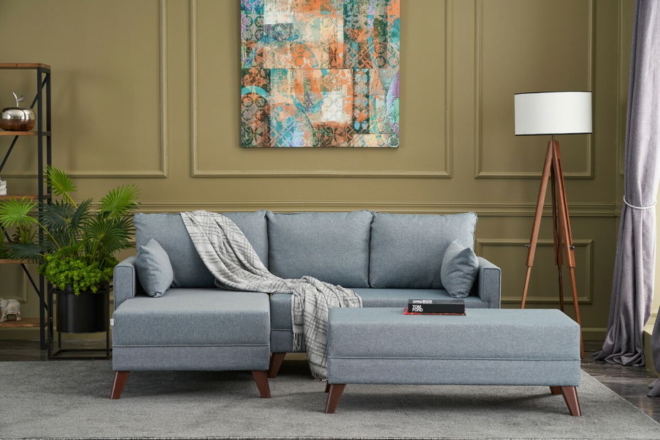 Rozkládací pohovka Bellina Mini (modrá) (L)