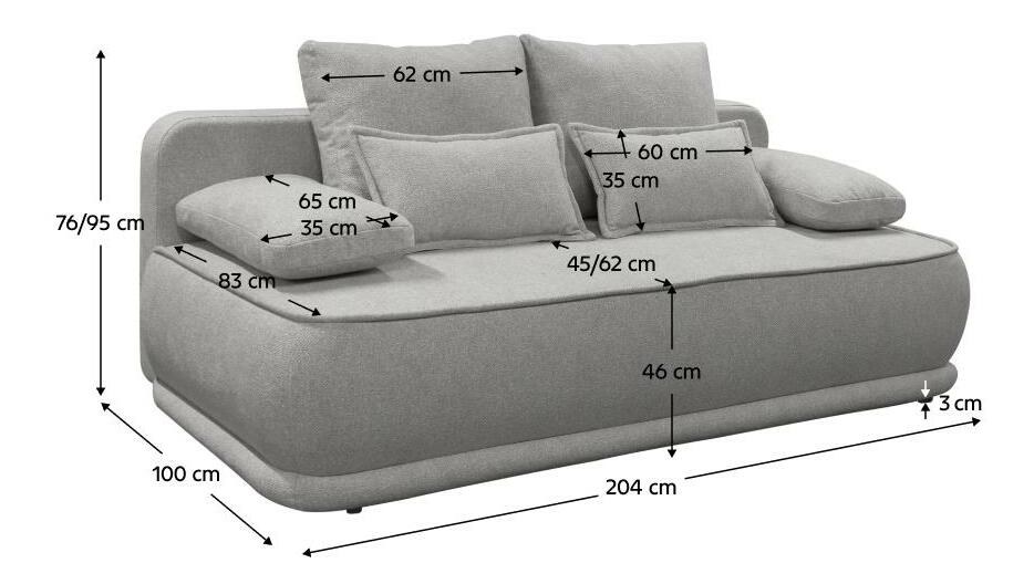 Pohovka Lagona (šedý melír)