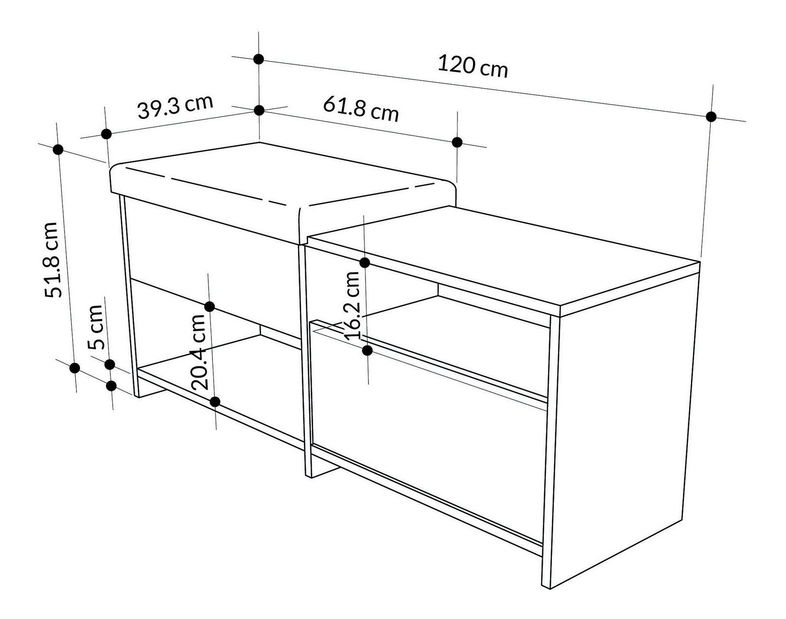 Botník (skříňka na boty) Butoti 7 (bílá)