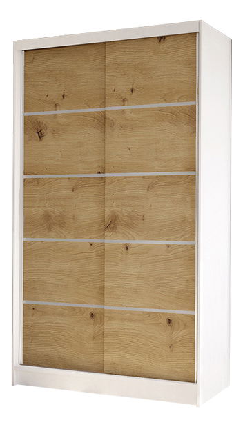 Šatní skříň Delana IV (bílá + dub artisan)