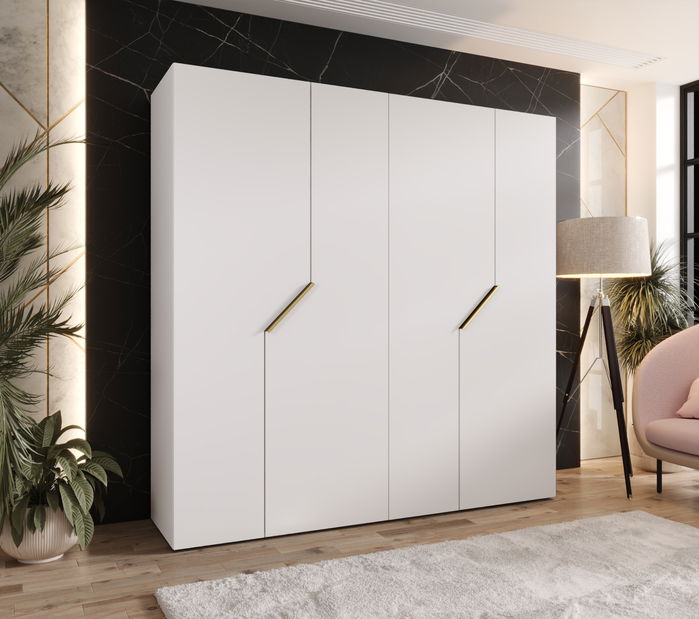 Šatní skříň Alaris 1 200 (bílá + zlatá)