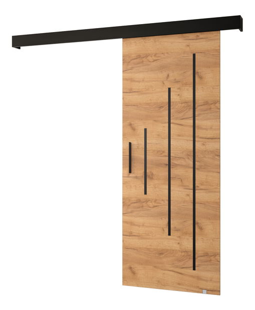 Posuvné dveře 90 cm Sharlene Y (craft zlatý + černá matná + černá)