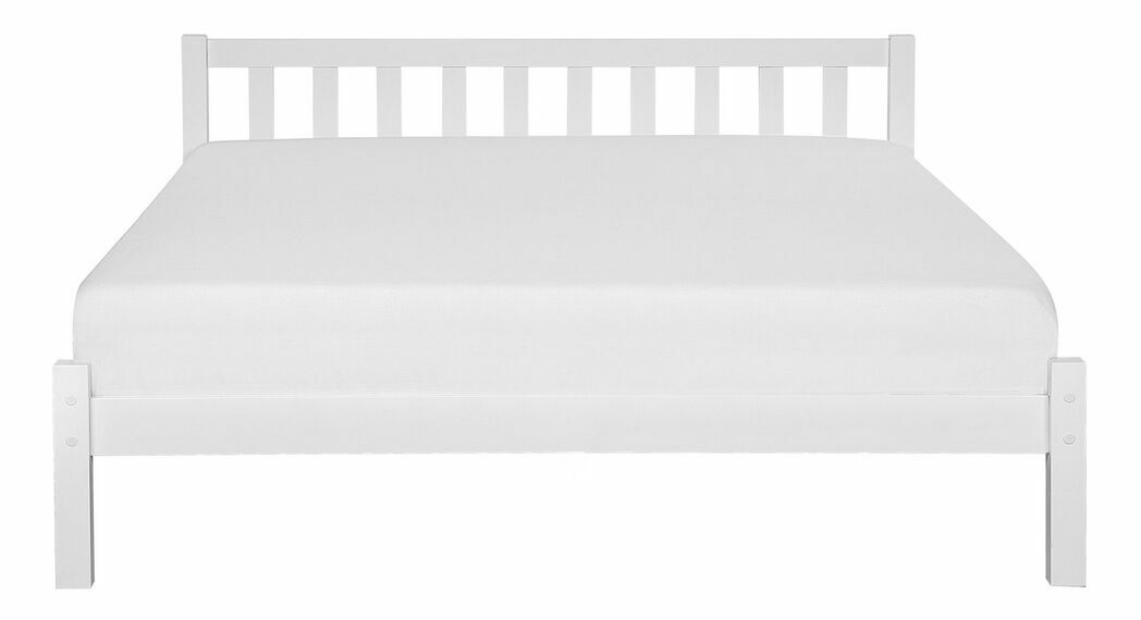 Manželská postel 160 cm FLORIS (s roštem) (bílá)