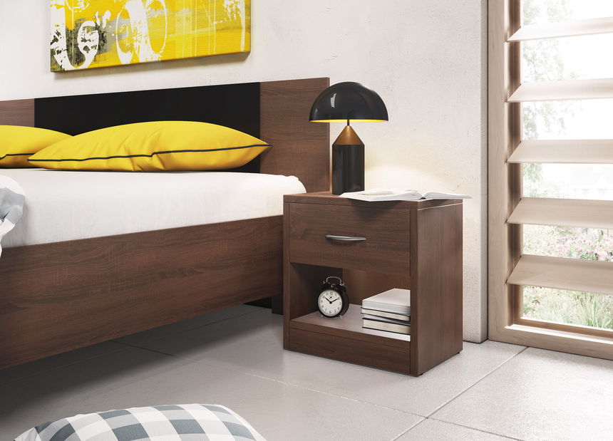 Noční stolek Naka 1S (dub sonoma tmavá)