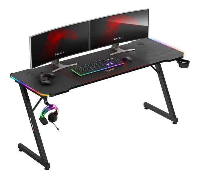 PC stolek Hyperion 4.8 (černá + vícebarevná) (s LED osvětlením)