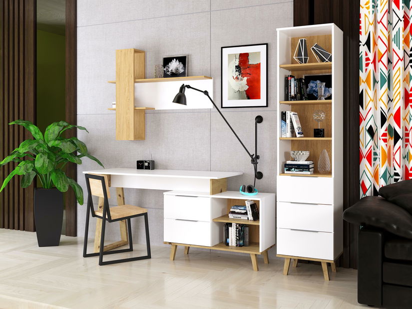 Pracovna Nickole 2 (bílá + dub kamenný)