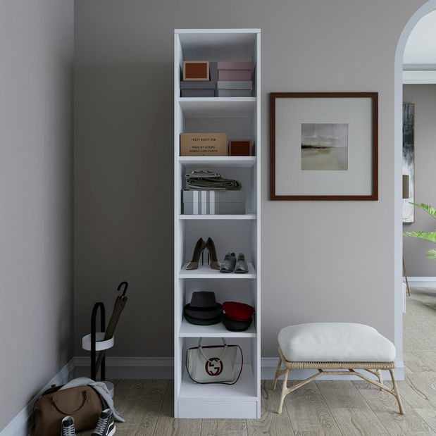 Policová skříň Luckiny (bílá)