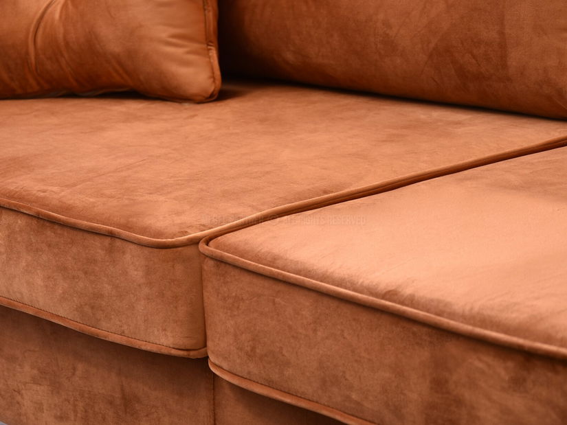 Pohovka dvousedačka Bacteria (měděná + ořech)