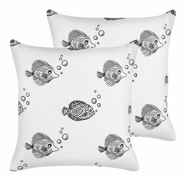 Sada 2 ozdobných polštářů 45 x 45 cm Twed (bílá)