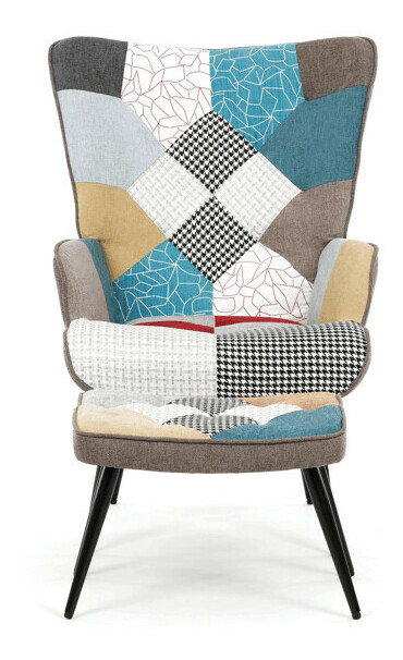 Křeslo s taburetkou Akitta (vícebarevná)