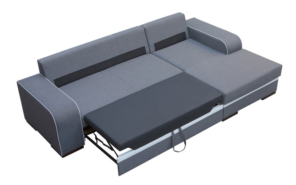 Rohová sedací souprava Fira (světlešedá + bílá) (P)