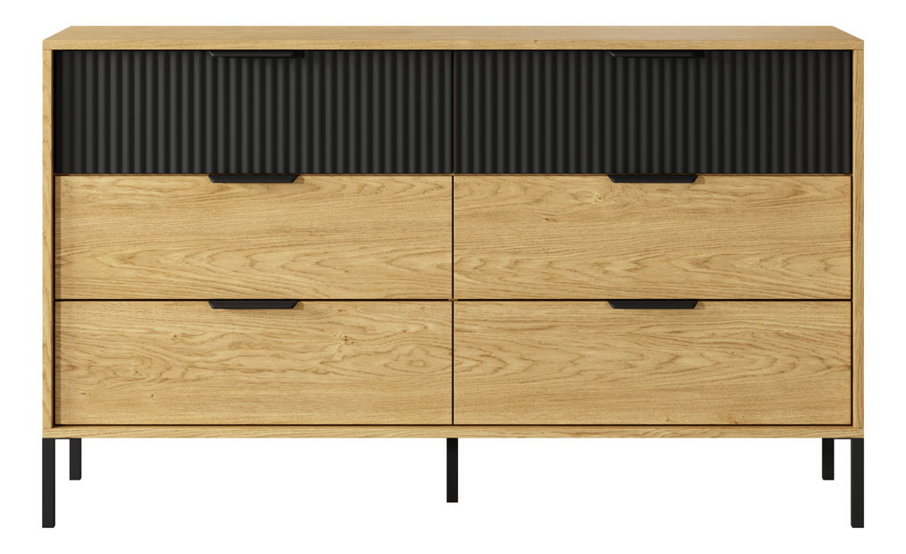 Komoda Balneo (dub baltic + černá)