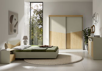 Ložnice Avain (světlobéžová + dub olejovaný)