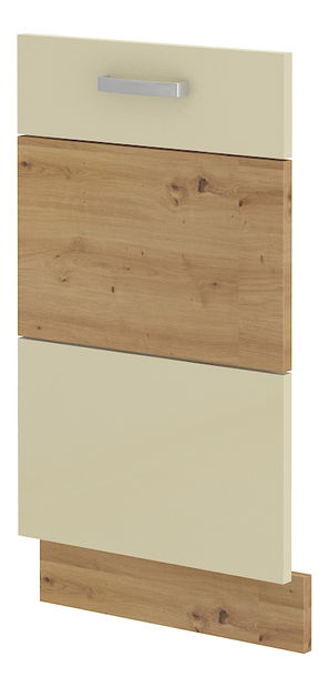 Dvířka na vestavnou myčku nádobí Arryn ZM 713x446 (dub artisan + lesk krémový)
