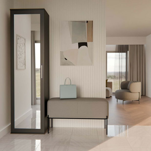 Šatní skříň Dialogos 1 (černá) (se zrcadlem)