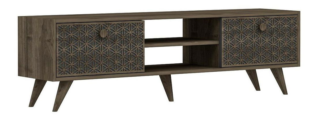 TV stolek/skříňka Newbias (ořech + antracit)