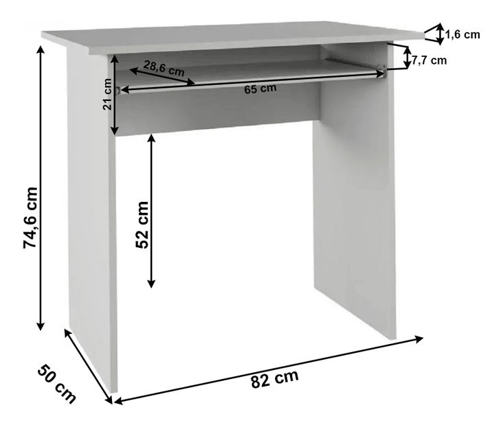 PC stolek Virnelis (bílá)