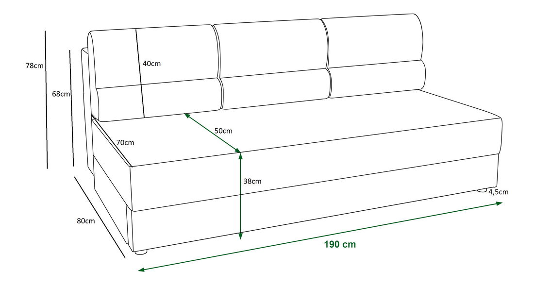 Pohovka dvousedačka Radiant (smetanová)