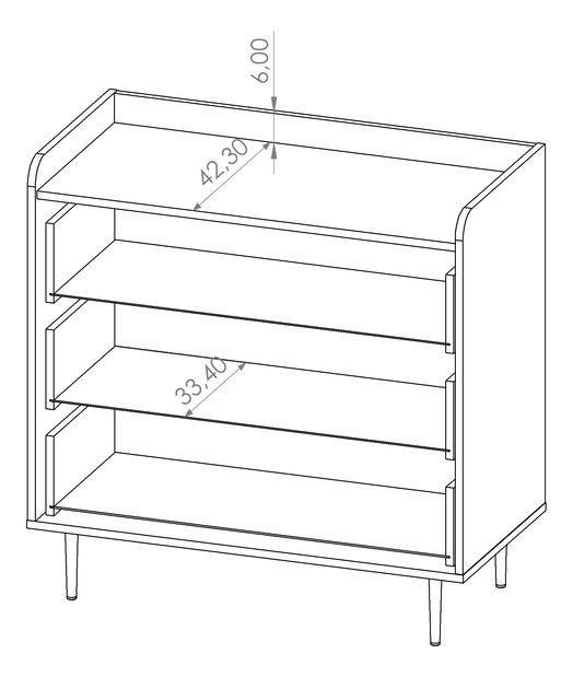 Komoda Vasecta K3SZ (dub brandy castello)