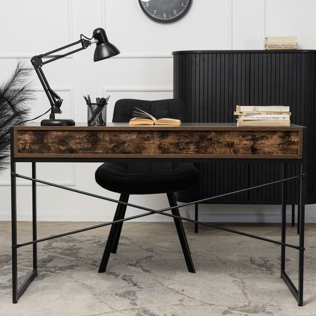 Psací stolek Supuso (hnědá + černá)