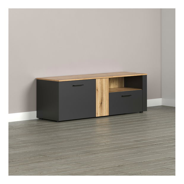 TV skříňka Esferas (grafit + dub evoke)