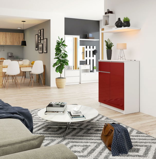 Komoda Kaveri (červená lesklá)