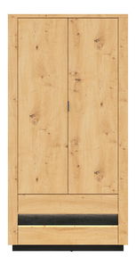 Šatní skříň BRW Ostia SZF2D2S (dub artisan + dub černý) (s LED osvětlením)