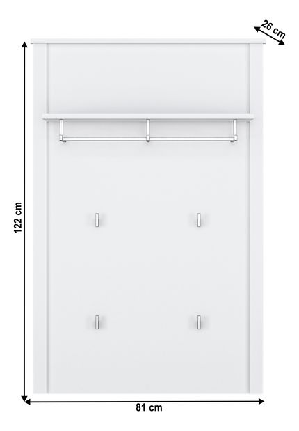 Věšákový panel 80 cm Otis 80 (bílá)