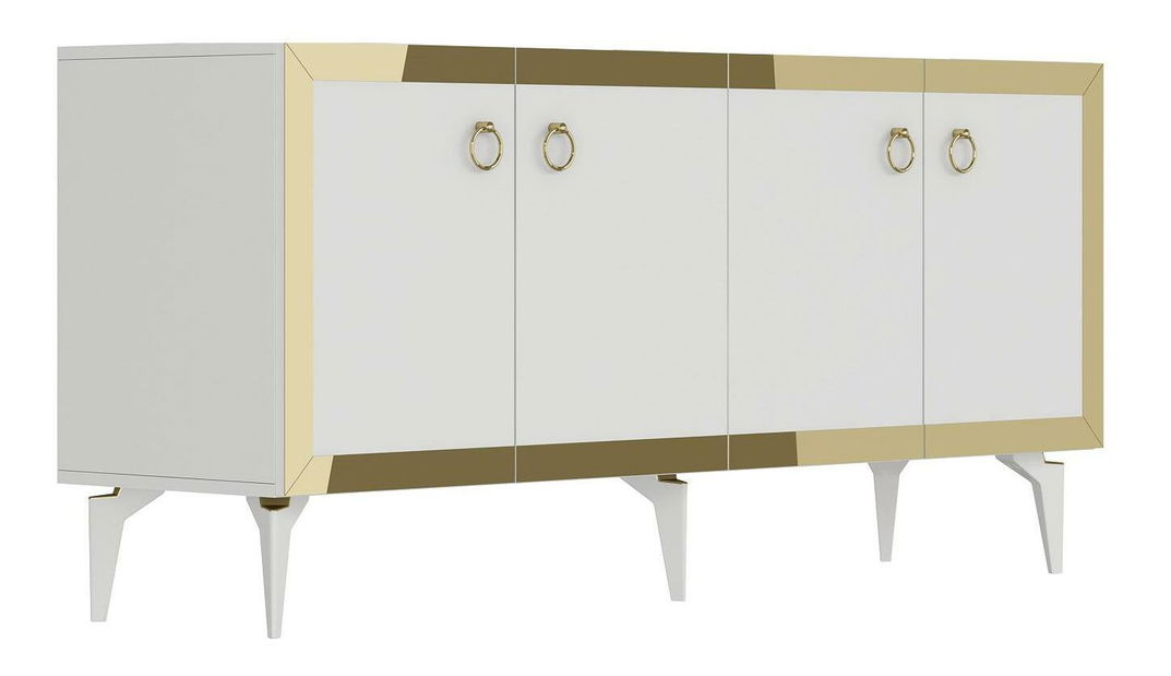 Skříňka Muvuta 1 (bílá + zlatá)