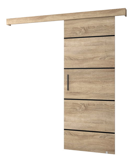 Posuvné dveře 90 cm Sharlene IV (dub sonoma + dub sonoma + černá)