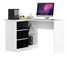 Rohový PC stolek Bodhi (bílá + lesk černý) (L)