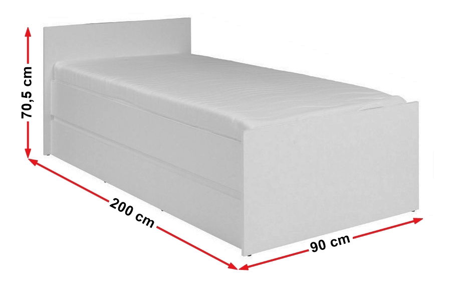 Jednolůžková postel 90 cm Cortez C 15 (dub sonoma) (s roštem)