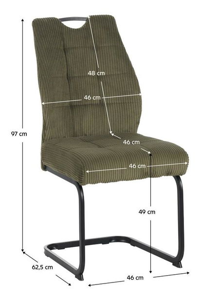 Jídelní židle Kalme (zelená + černá)