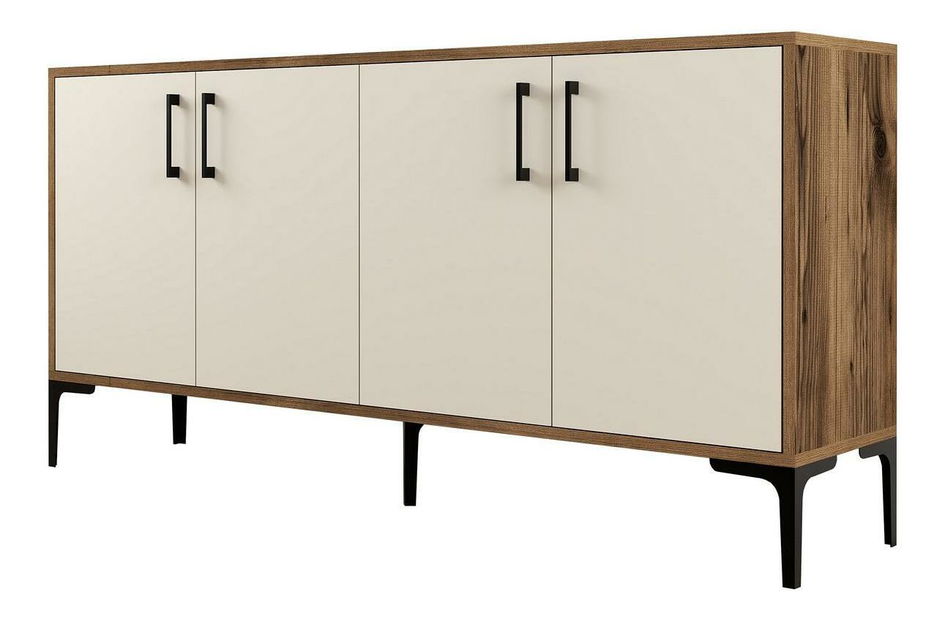 Skříňka Kim 160 (ořech + krémová)