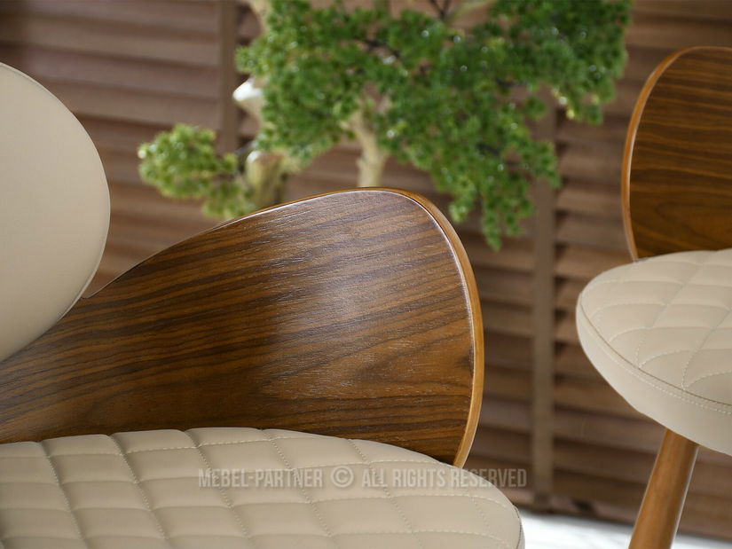 Židle Aimee H (tmavobéžová + ořech)