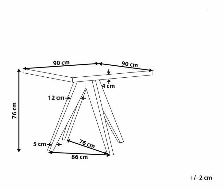 Zahradní stůl Olibia (šedá) (pro 4 osoby)