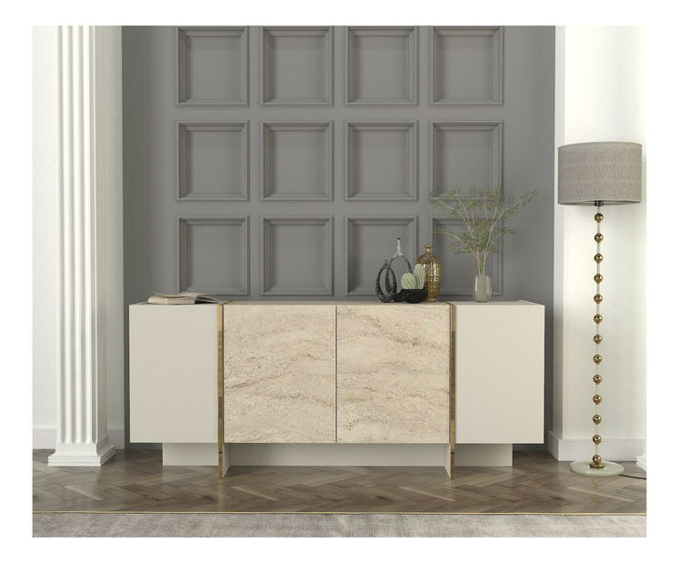 Skříňka Veya 4 (travertin + písková)