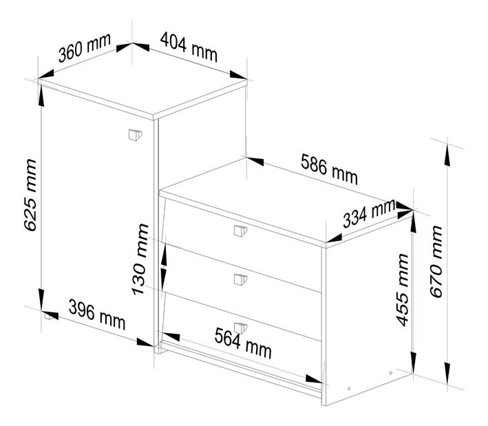 Botník Sirocco (dub sonoma)