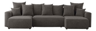 Rohová sedačka Denia U (šedočerná) (L)