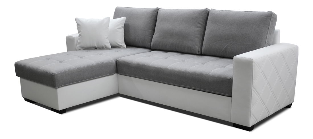 Rohová sedací souprava Faro L+2F (šedá + bílá) (L)