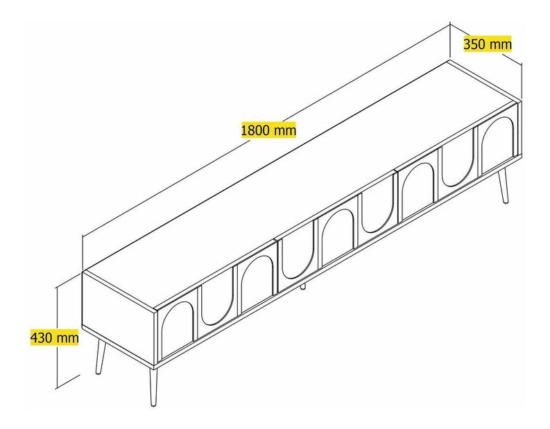 TV stolek/skříňka Bipemu 3 (atlas + zlatá)
