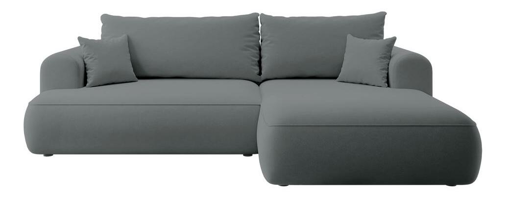 Rohová sedací souprava Olivo I (P) (šedočerná světlejší + černá)