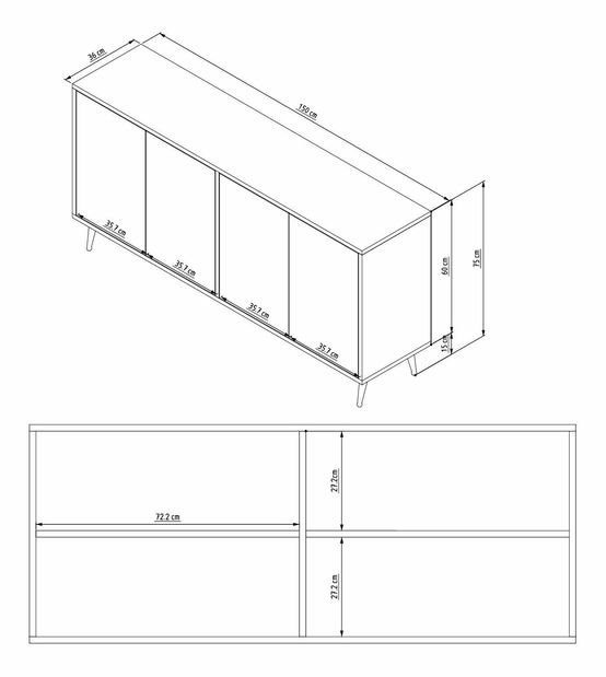Skříňka Arvena (dub safírový)