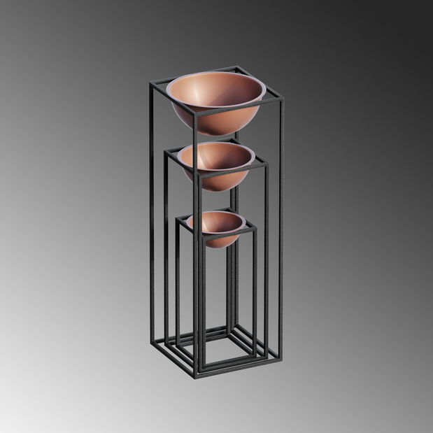 Dekorativní stojan na květiny Gwyneth (černá + měděná)